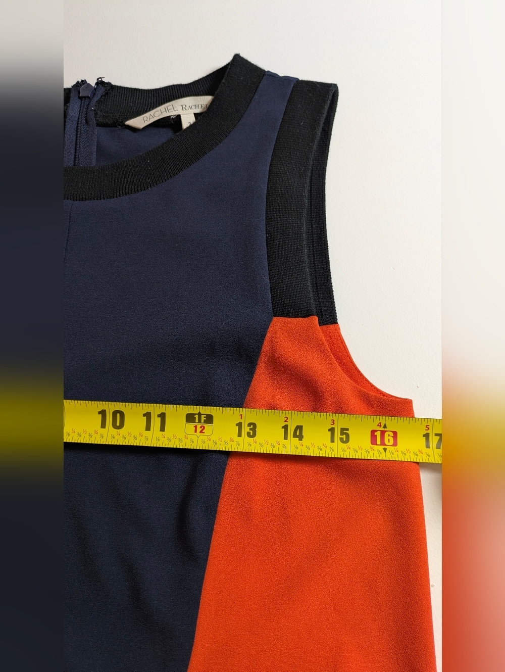 Rachel Roy Sheath Dress Women's Size 2 Lined Cap Sleeves Color Block Career - Picture 9 of 12
